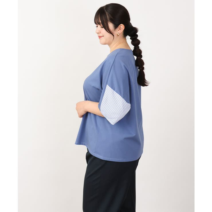 【大きいサイズ/接触冷感】コクーンシルエット切り替えカットソー | eur3 | 詳細画像7 