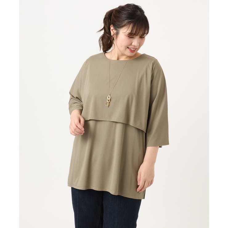 【大きいサイズ】ケープデザインカットソー | eur3 | 詳細画像3 