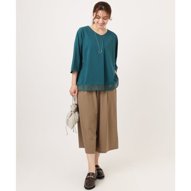 【大きいサイズ/接触冷感/UVカット】Vネック裾シア―カットソー | eur3 | 詳細画像10 