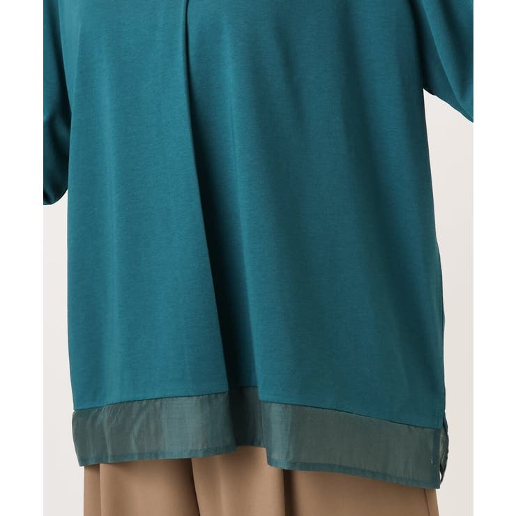 【大きいサイズ/接触冷感/UVカット】Vネック裾シア―カットソー | eur3 | 詳細画像7 