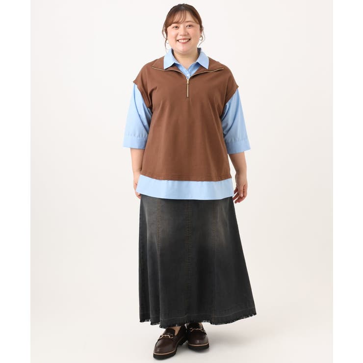 【WEB先行販売】【大きいサイズ】シャツレイヤードトップス | eur3 | 詳細画像21 
