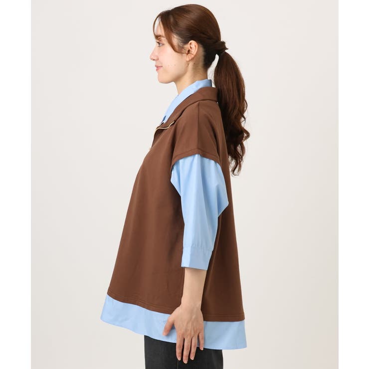 【WEB先行販売】【大きいサイズ】シャツレイヤードトップス | eur3 | 詳細画像9 