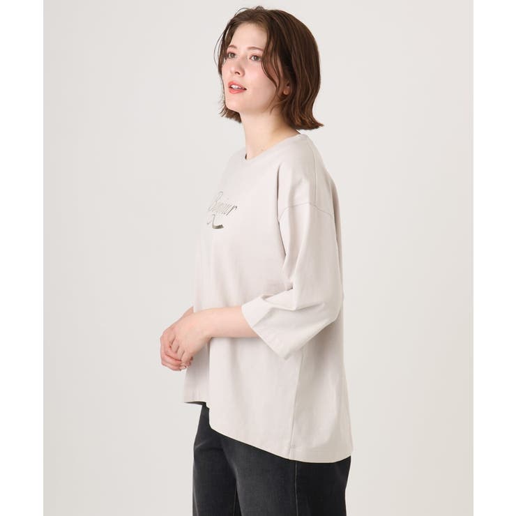 【WEB先行販売】【大きいサイズ】ドロップショルダーロゴTシャツ | eur3 | 詳細画像2 