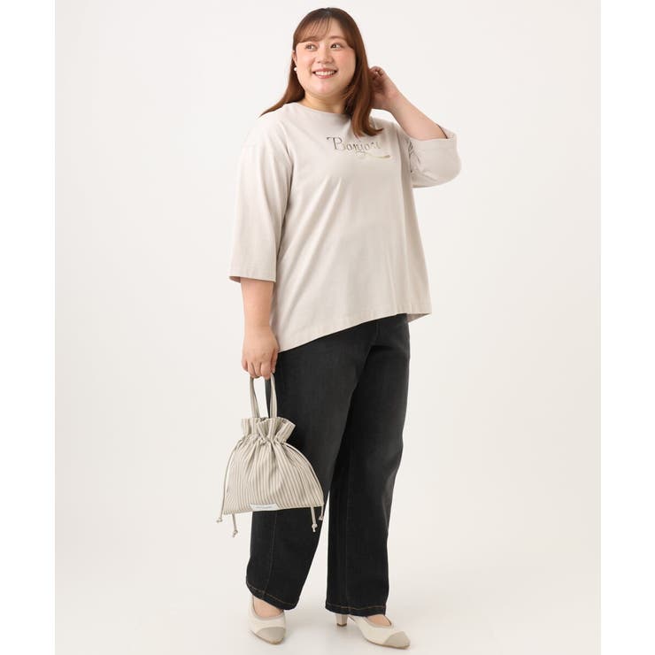【WEB先行販売】【大きいサイズ】ドロップショルダーロゴTシャツ | eur3 | 詳細画像7 