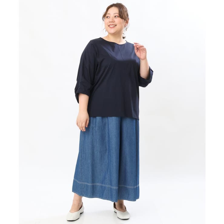 【大きいサイズ/接触冷感】ねじり袖コットントップス | eur3 | 詳細画像7 