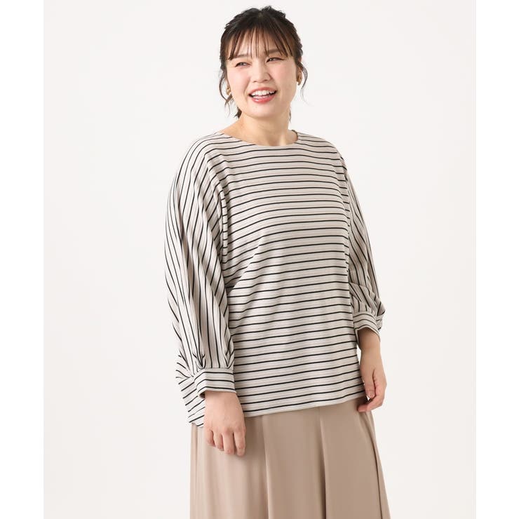 【大きいサイズ】リップルボーダーカットソー | eur3 | 詳細画像10 