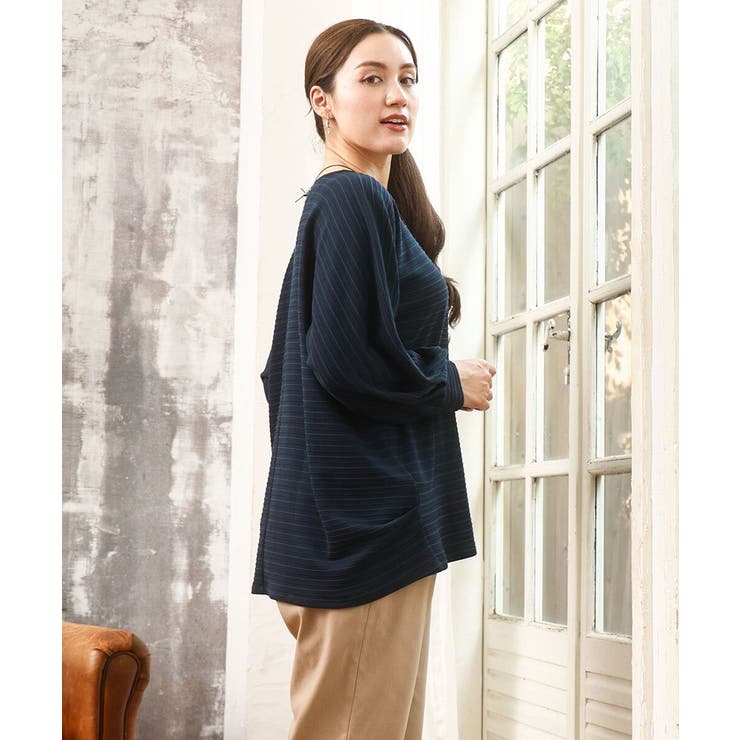 【大きいサイズ】リップルボーダーカットソー | eur3 | 詳細画像2 