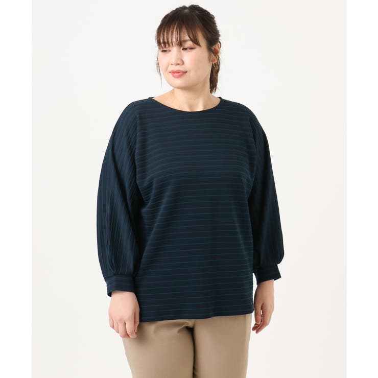 【大きいサイズ】リップルボーダーカットソー | eur3 | 詳細画像5 