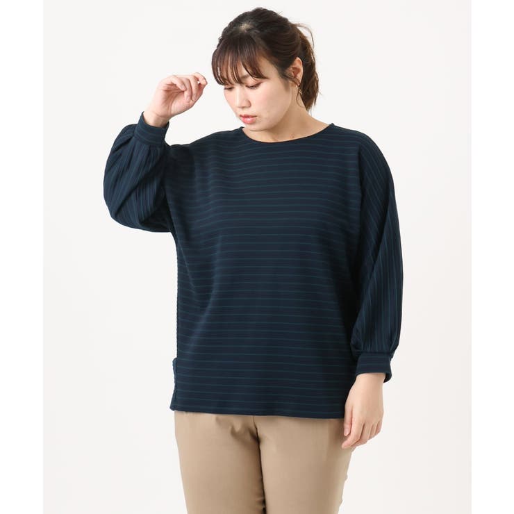 【大きいサイズ】リップルボーダーカットソー | eur3 | 詳細画像6 