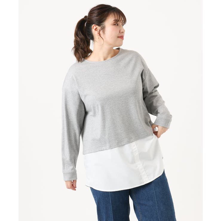 【大きいサイズ】シャツレイヤード風カットソー | eur3 | 詳細画像14 