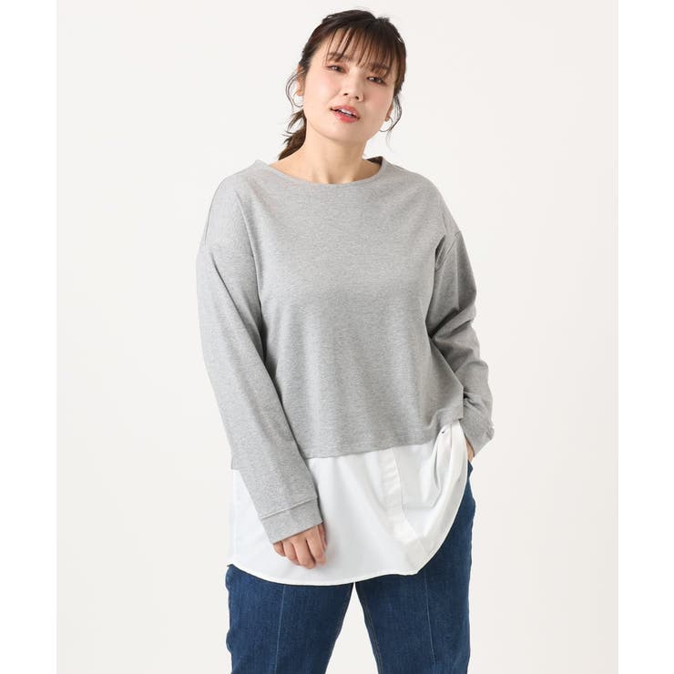 【大きいサイズ】シャツレイヤード風カットソー | eur3 | 詳細画像15 