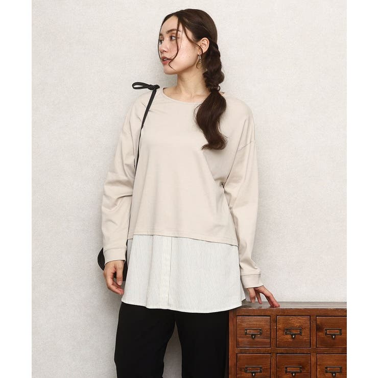 【大きいサイズ】シャツレイヤード風カットソー | eur3 | 詳細画像2 