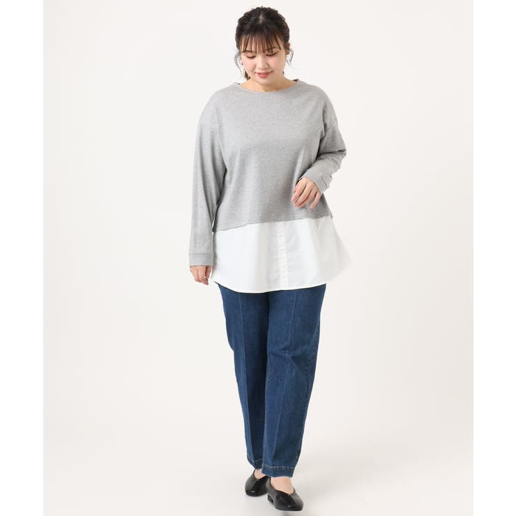 【大きいサイズ】シャツレイヤード風カットソー | eur3 | 詳細画像22 