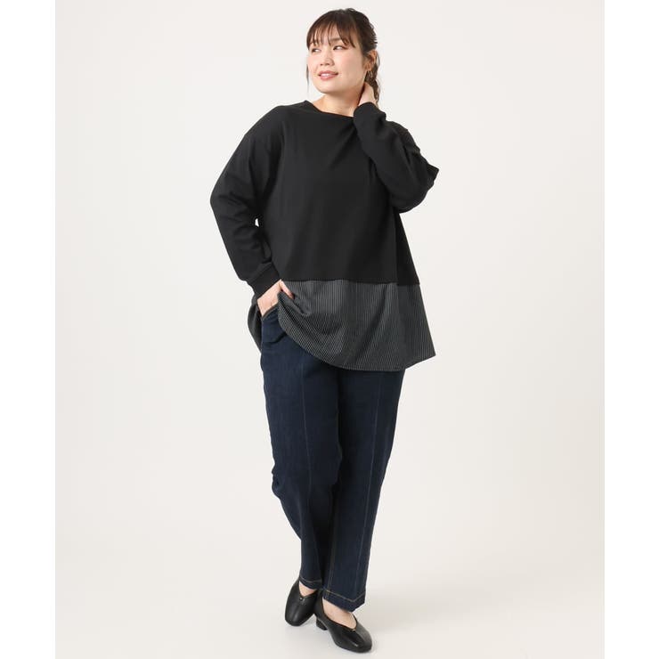 【大きいサイズ】シャツレイヤード風カットソー | eur3 | 詳細画像29 