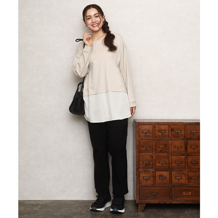 【大きいサイズ】シャツレイヤード風カットソー | eur3 | 詳細画像4 