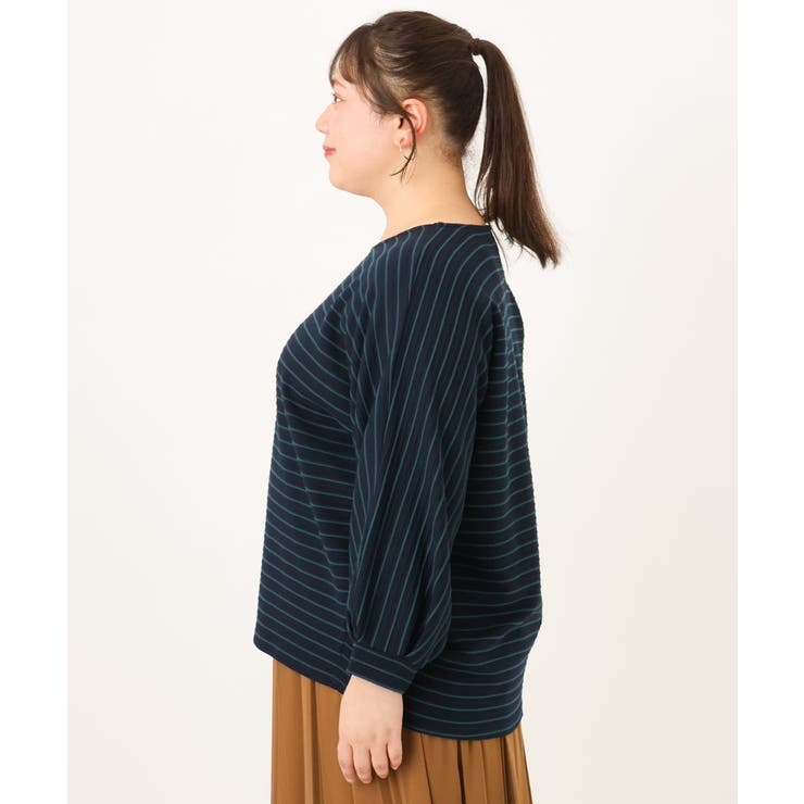 【大きいサイズ】リップルボーダーカットソー | eur3 | 詳細画像12 
