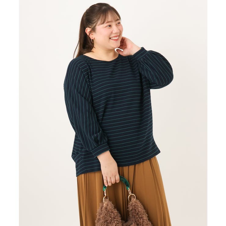 【大きいサイズ】リップルボーダーカットソー | eur3 | 詳細画像8 