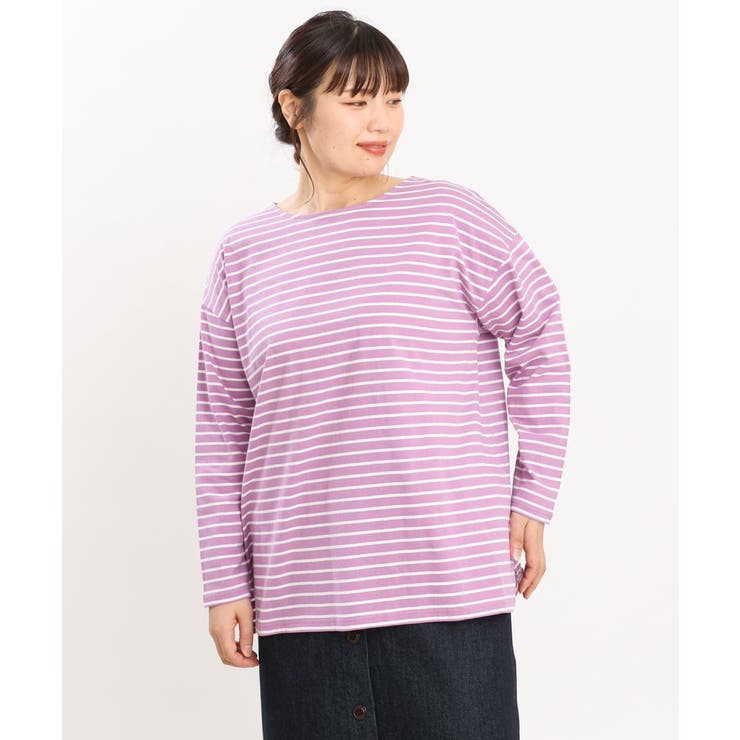 【大きいサイズ】ボーダーカットソー | eur3 | 詳細画像1 