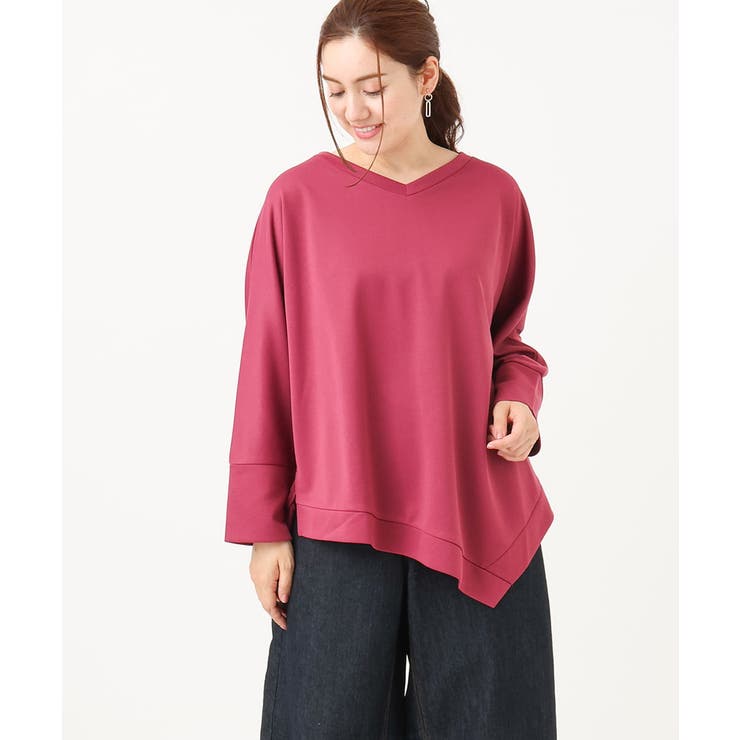 【大きいサイズ】アシメヘムジャージートップス | eur3 | 詳細画像1 