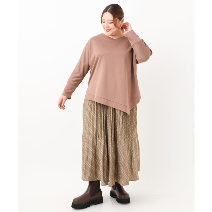 【大きいサイズ】アシメヘムジャージートップス | eur3 | 詳細画像13 