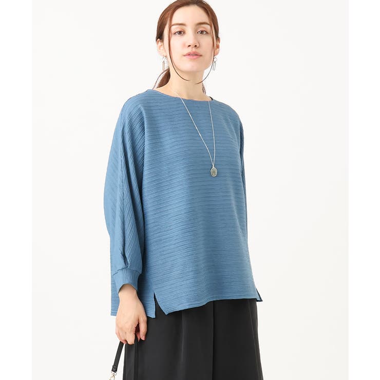 ブルー(55) | 【大きいサイズ】ポコポコジャージートップス | eur3