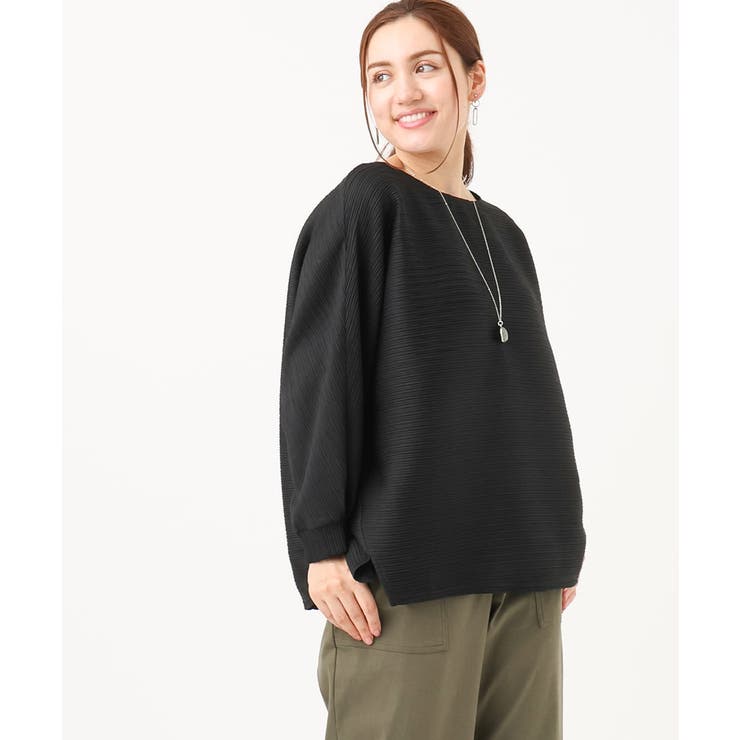 ブラック(94) | 【大きいサイズ】ポコポコジャージートップス | eur3