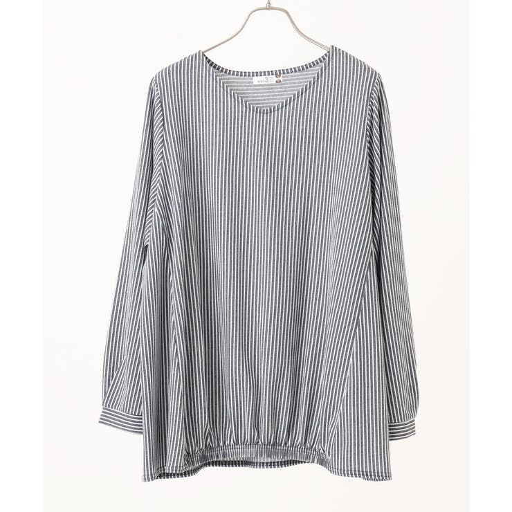 【大きいサイズ】シャンブレーストライプカットソー | eur3 | 詳細画像12 