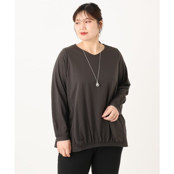 【大きいサイズ】シャンブレーストライプカットソー | eur3 | 詳細画像14 