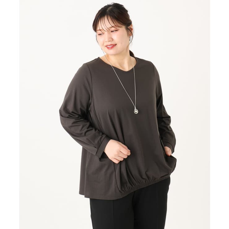 【大きいサイズ】シャンブレーストライプカットソー | eur3 | 詳細画像15 