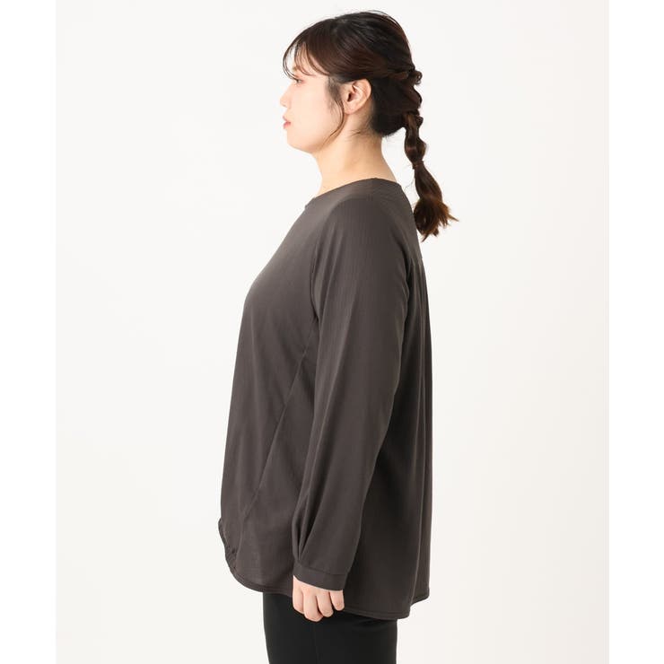 【大きいサイズ】シャンブレーストライプカットソー | eur3 | 詳細画像16 