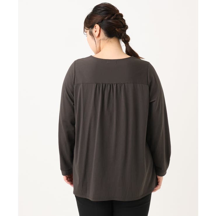 【大きいサイズ】シャンブレーストライプカットソー | eur3 | 詳細画像17 