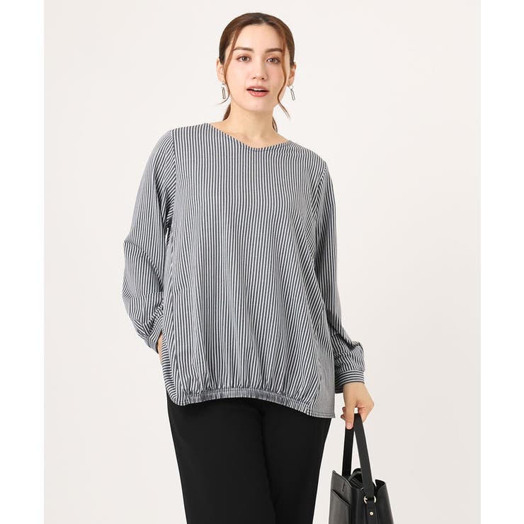 【大きいサイズ】シャンブレーストライプカットソー | eur3 | 詳細画像2 