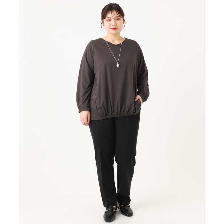 【大きいサイズ】シャンブレーストライプカットソー | eur3 | 詳細画像24 