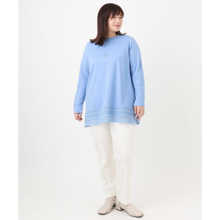 【大きいサイズ/a.v.v×eur3】ポンチ裾レーストップス | eur3 | 詳細画像12 