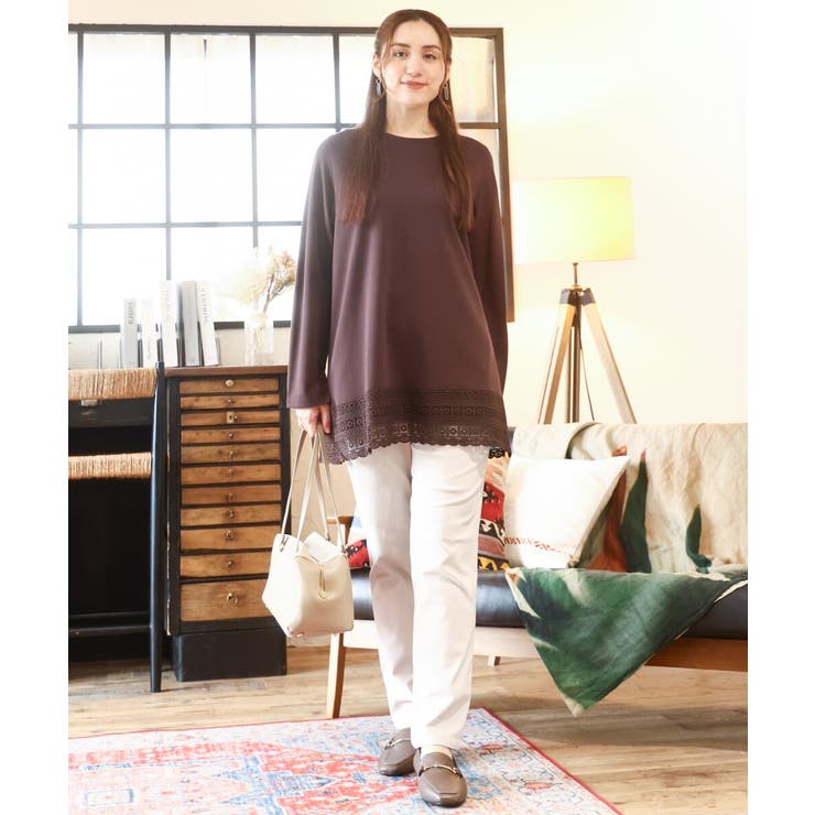 【大きいサイズ/a.v.v×eur3】ポンチ裾レーストップス | eur3 | 詳細画像18 