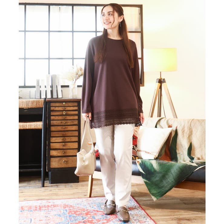 【大きいサイズ/a.v.v×eur3】ポンチ裾レーストップス | eur3 | 詳細画像19 