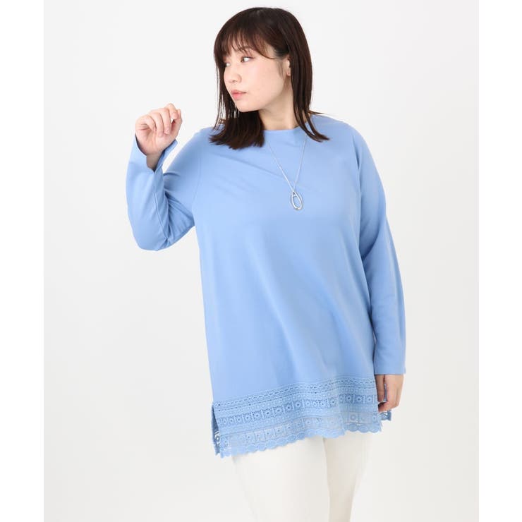 【大きいサイズ/a.v.v×eur3】ポンチ裾レーストップス | eur3 | 詳細画像3 