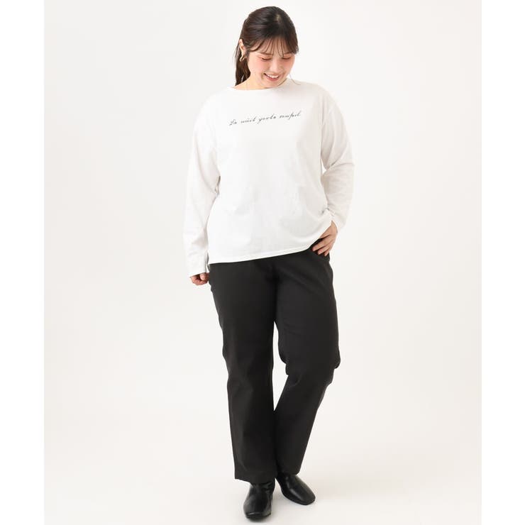 【大きいサイズ】コットンロゴ長袖Tシャツ | eur3 | 詳細画像15 