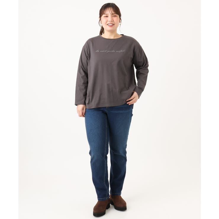 【大きいサイズ】コットンロゴ長袖Tシャツ | eur3 | 詳細画像17 