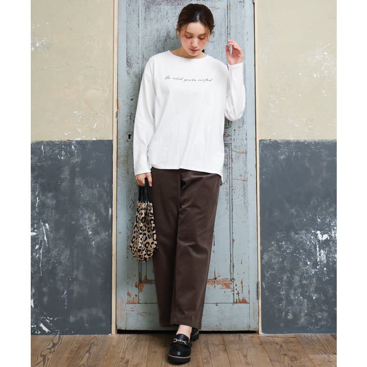 【大きいサイズ】コットンロゴ長袖Tシャツ | eur3 | 詳細画像3 