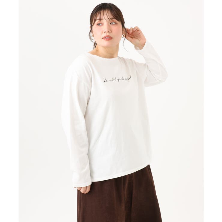 【大きいサイズ】コットンロゴ長袖Tシャツ | eur3 | 詳細画像5 
