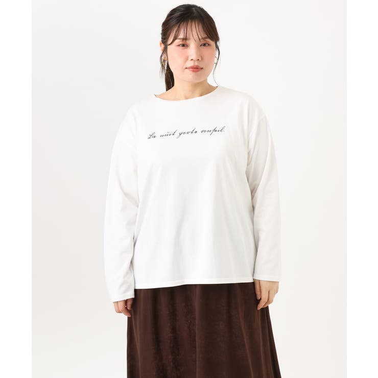 【大きいサイズ】コットンロゴ長袖Tシャツ | eur3 | 詳細画像6 