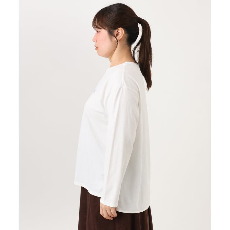 【大きいサイズ】コットンロゴ長袖Tシャツ | eur3 | 詳細画像7 