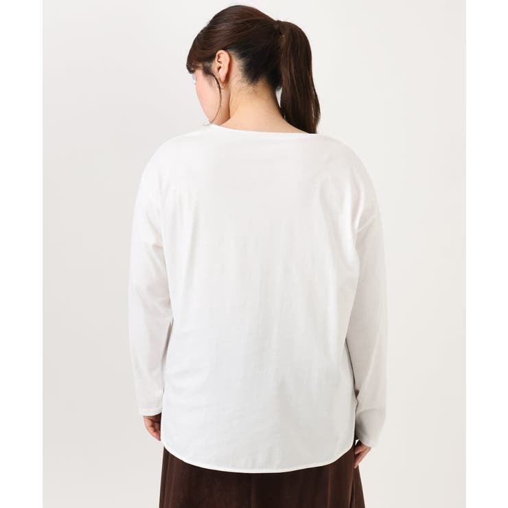 【大きいサイズ】コットンロゴ長袖Tシャツ | eur3 | 詳細画像8 