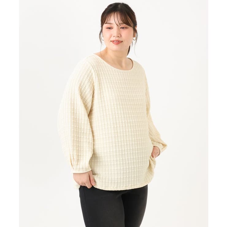【大きいサイズ】千鳥ジャカードカットソー | eur3 | 詳細画像15 