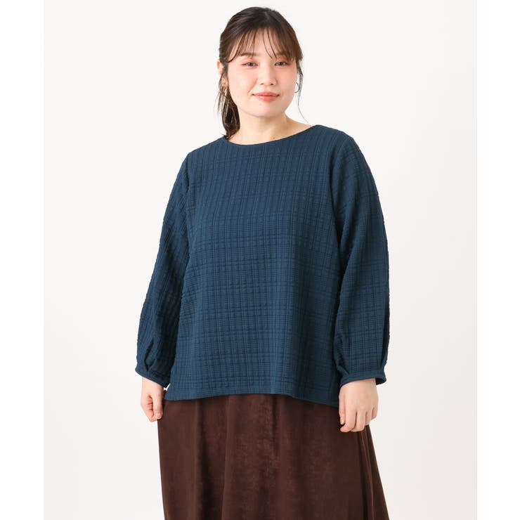 【大きいサイズ】千鳥ジャカードカットソー | eur3 | 詳細画像3 