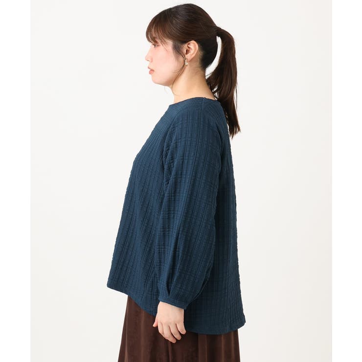 【大きいサイズ】千鳥ジャカードカットソー | eur3 | 詳細画像4 