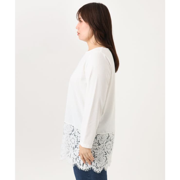 【大きいサイズ】レースヘムカットソー | eur3 | 詳細画像7 