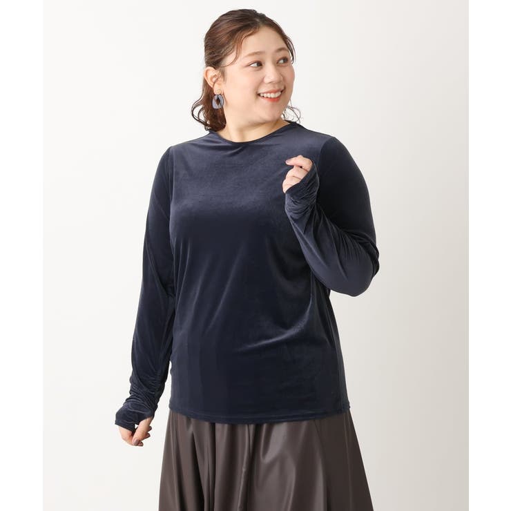 【大きいサイズ】ベロアジャージートップス | eur3 | 詳細画像6 