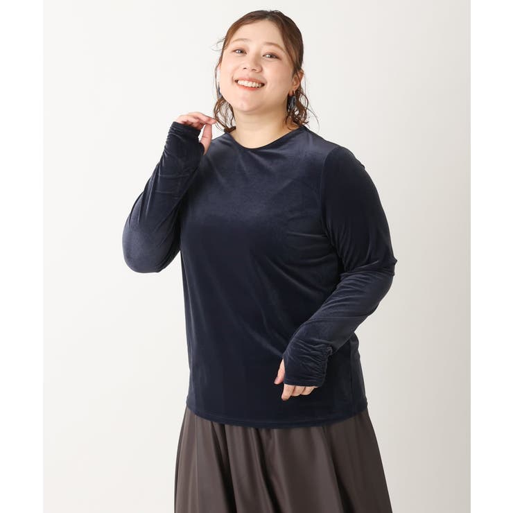 【大きいサイズ】ベロアジャージートップス | eur3 | 詳細画像7 